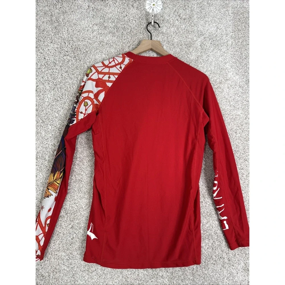 Long Sleeve UPF‎ 50+ Baselayer Skins Medium Asymmetric Red Fire
